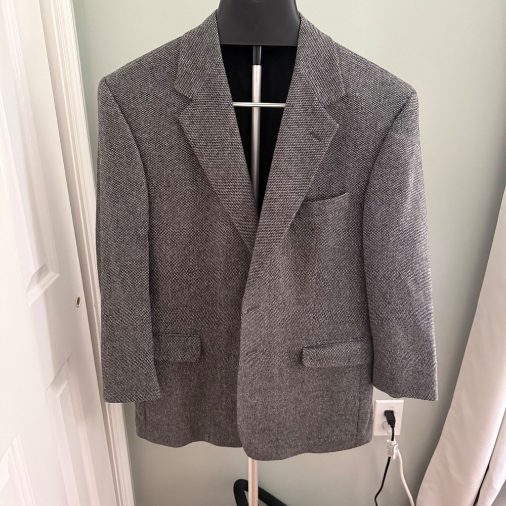 Joseph & Lyman Bloomingdales 100% Cashmere Blazer Sport Coat Grey Mens 44R